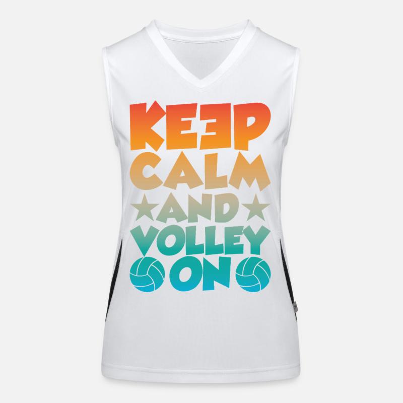 Keep Calm and Volley on Funktionelles Kontrast-Tank Top für Frauen