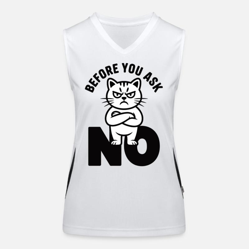 Cat T-Shirt Before You Ask No Women's Functional Contrast Tank Top