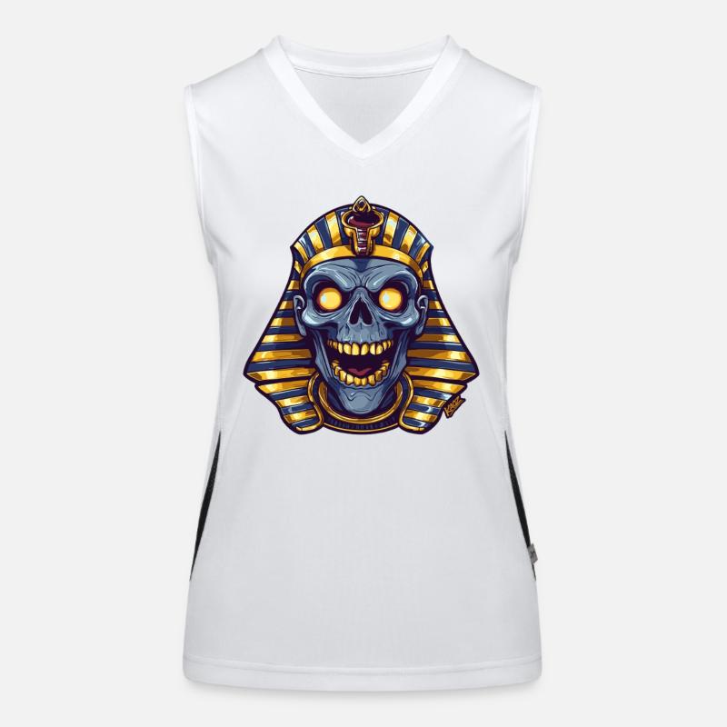 Pharaoh Skull Neon Glow Women's Functional Contrast Tank Top