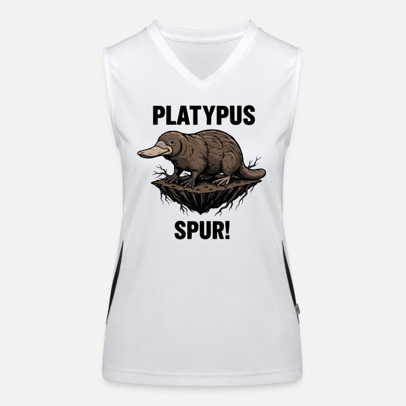 Ornithorynque Platypus Spur Danger Noir Débardeur respirant contrasté Femme