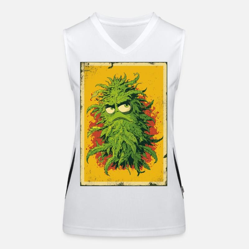 Grumpy Leaf Pop Art Cannabis Women's Functional Contrast Tank Top
