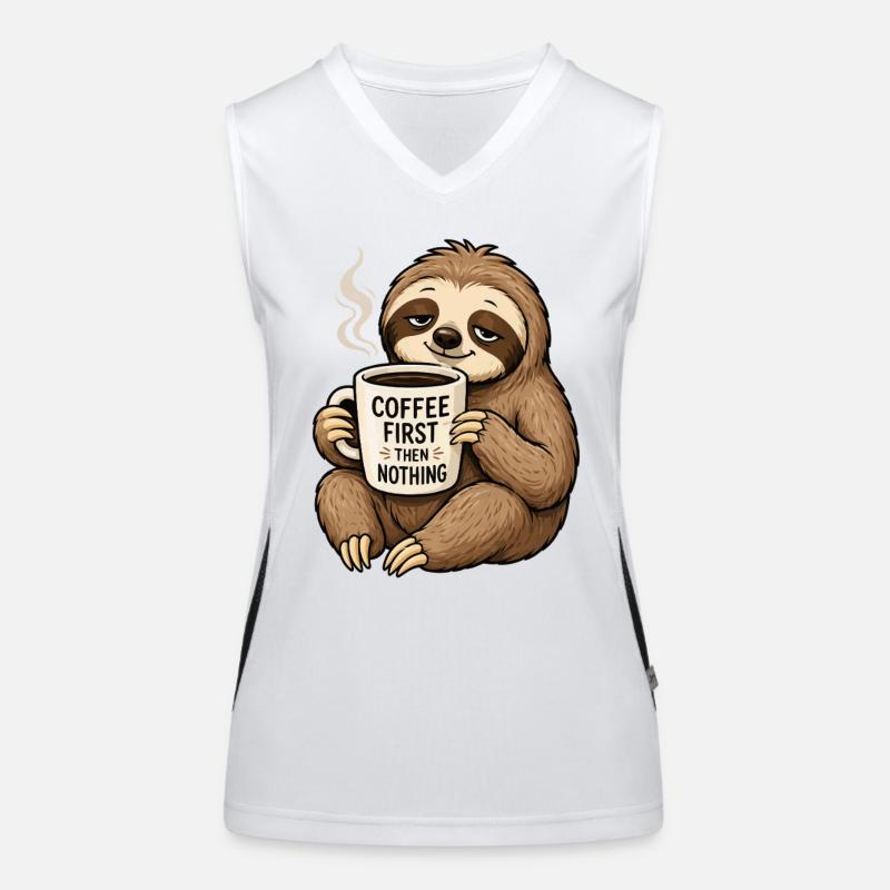 Coffee first, then nothing – sloth Women's Functional Contrast Tank Top