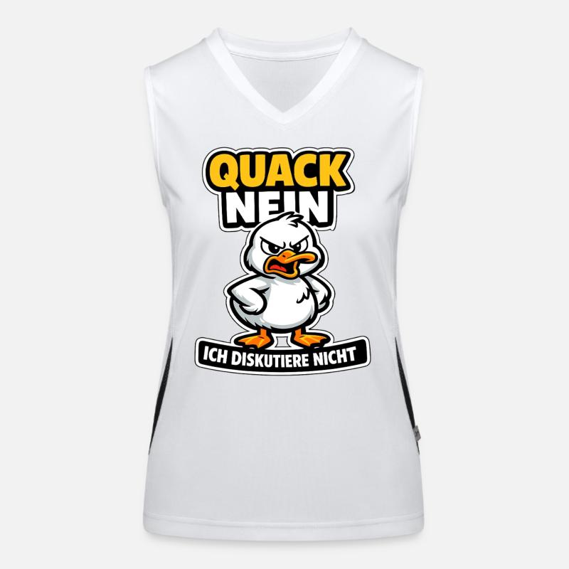 Quack Nein ich diskutiere nicht Ente Spruch Funktionelles Kontrast-Tank Top für Frauen