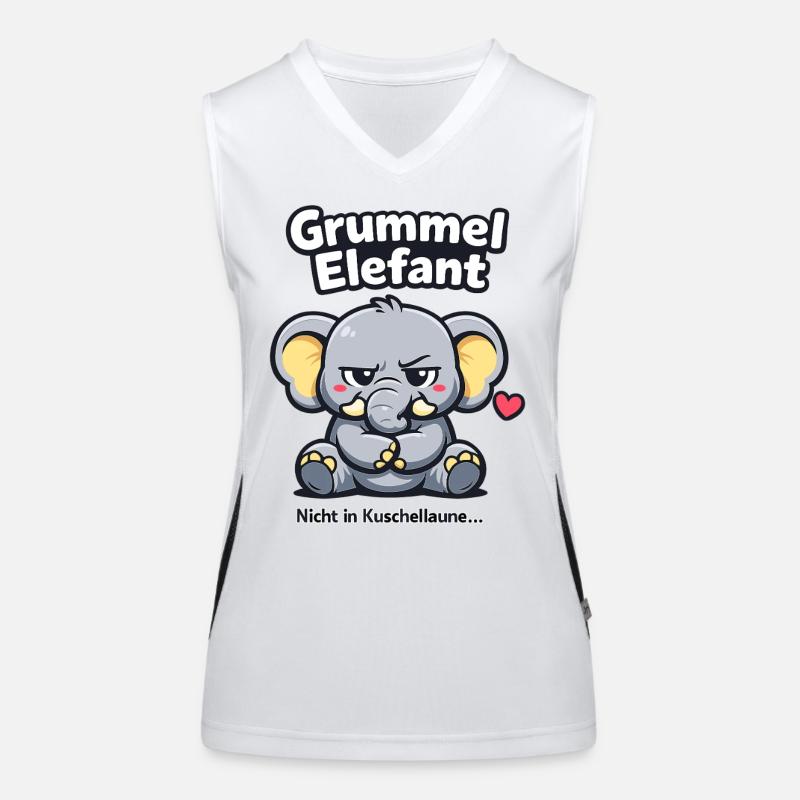 Grummel Elefant nicht in Kuschellaune Spruch Funktionelles Kontrast-Tank Top für Frauen
