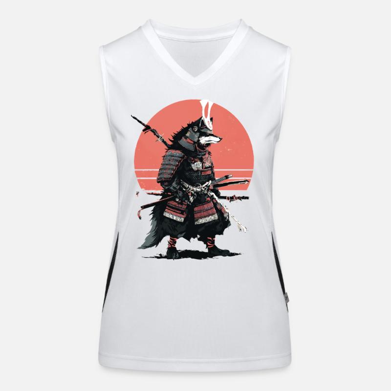 Wolf Samurai of the Dawn Women's Functional Contrast Tank Top