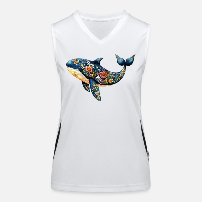 Rette den Wal Funktionelles Kontrast-Tank Top für Frauen
