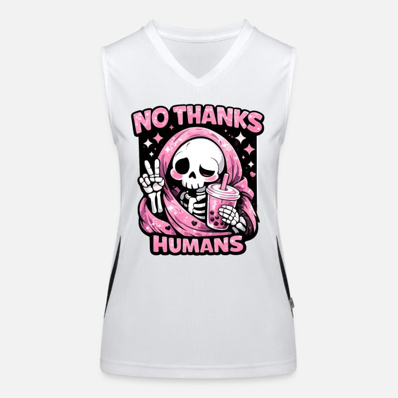Non merci les humains, mignonne bubble teaper de la faucheuse Débardeur respirant contrasté Femme
