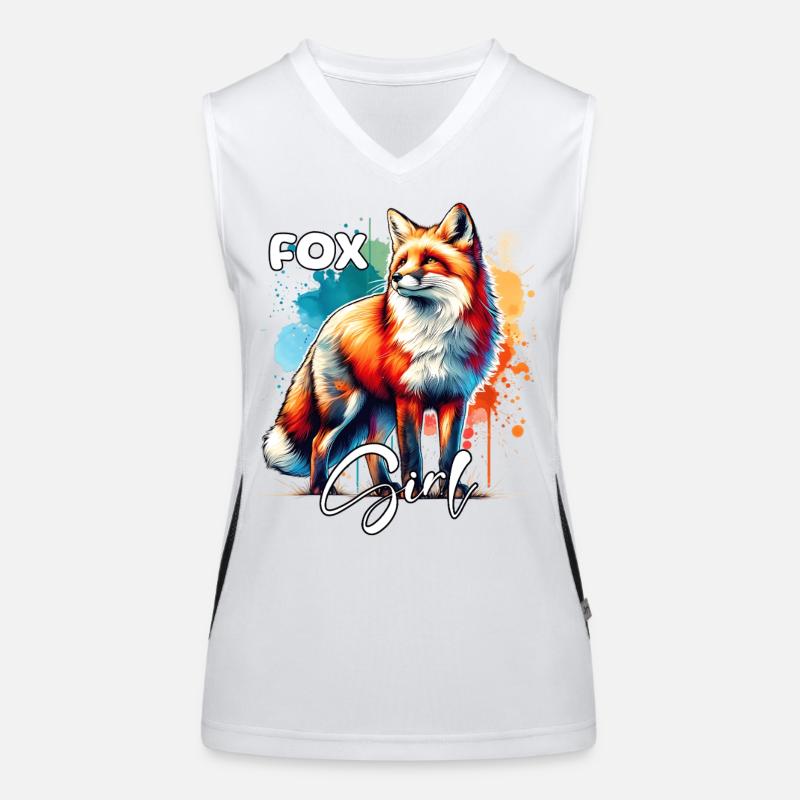 Fox Mädchen Rotfuchs Fuchs Funktionelles Kontrast-Tank Top für Frauen