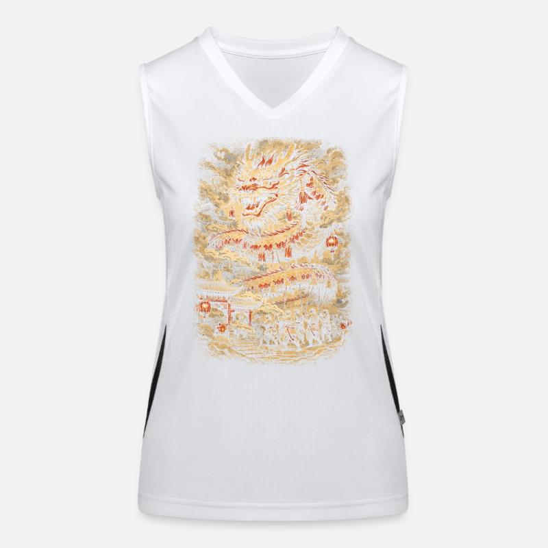 Dragon Dance Drachentanz Funktionelles Kontrast-Tank Top für Frauen
