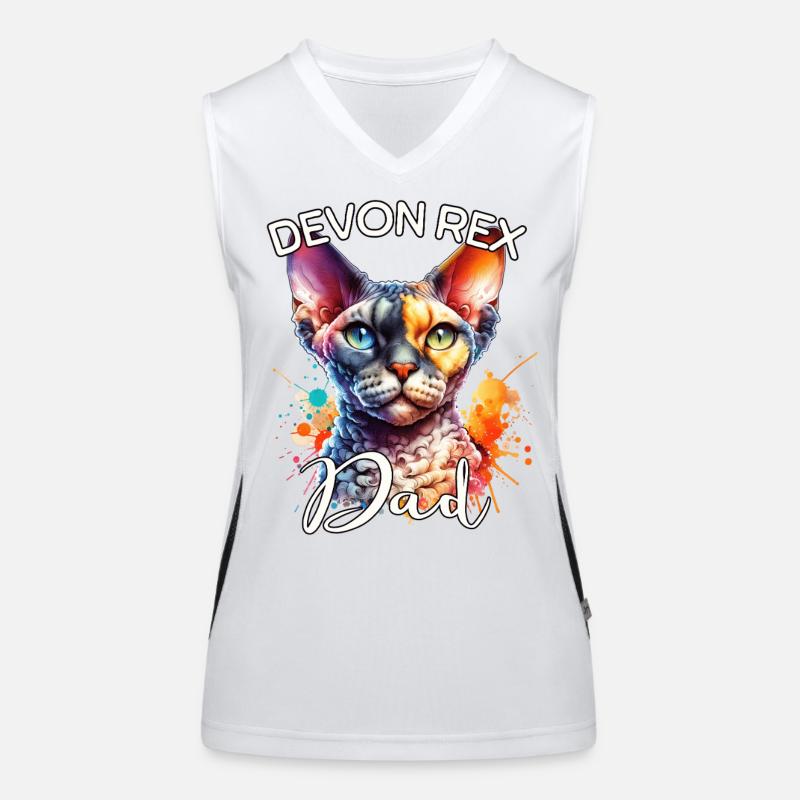 Devon Rex Papa Funktionelles Kontrast-Tank Top für Frauen