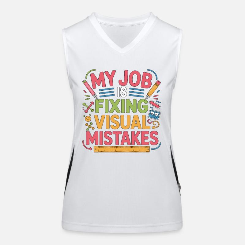 Designer Educator My Job Fixing Design Instructor Funktionelles Kontrast-Tank Top für Frauen