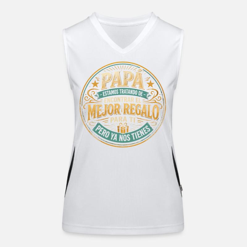 Papa Beste Geschenk Kinder Spanisch Design Funktionelles Kontrast-Tank Top für Frauen