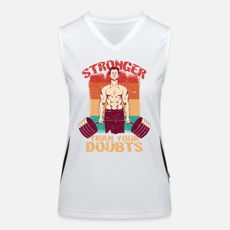Fitnesstrainer Stronger Than Your Doubts Funktionelles Kontrast-Tank Top für Frauen