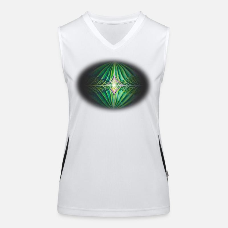Symmetrical Leaf Art | Botanical Abstract Design Women's Functional Contrast Tank Top