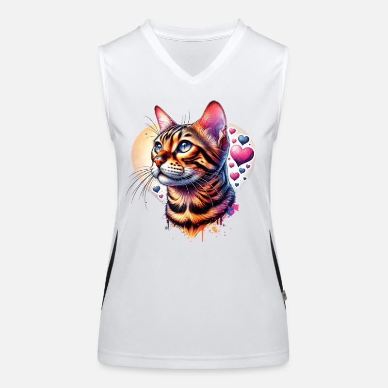 Bengalkatze Funktionelles Kontrast-Tank Top für Frauen