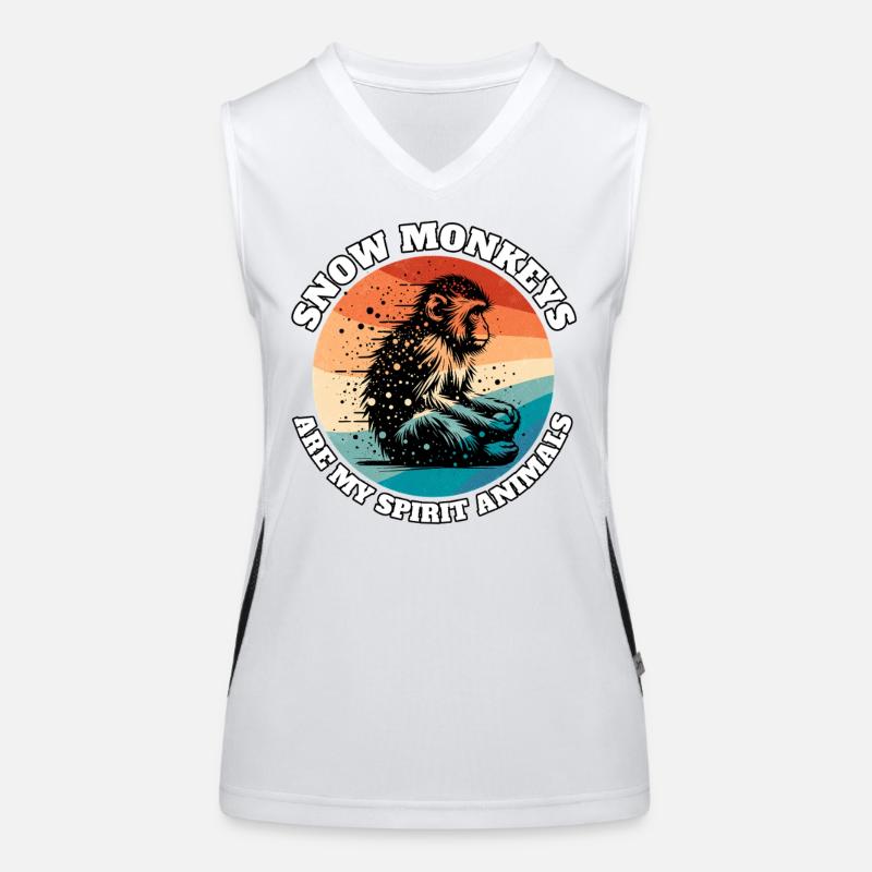 Lustige Schneeaffe Sprüche Funktionelles Kontrast-Tank Top für Frauen