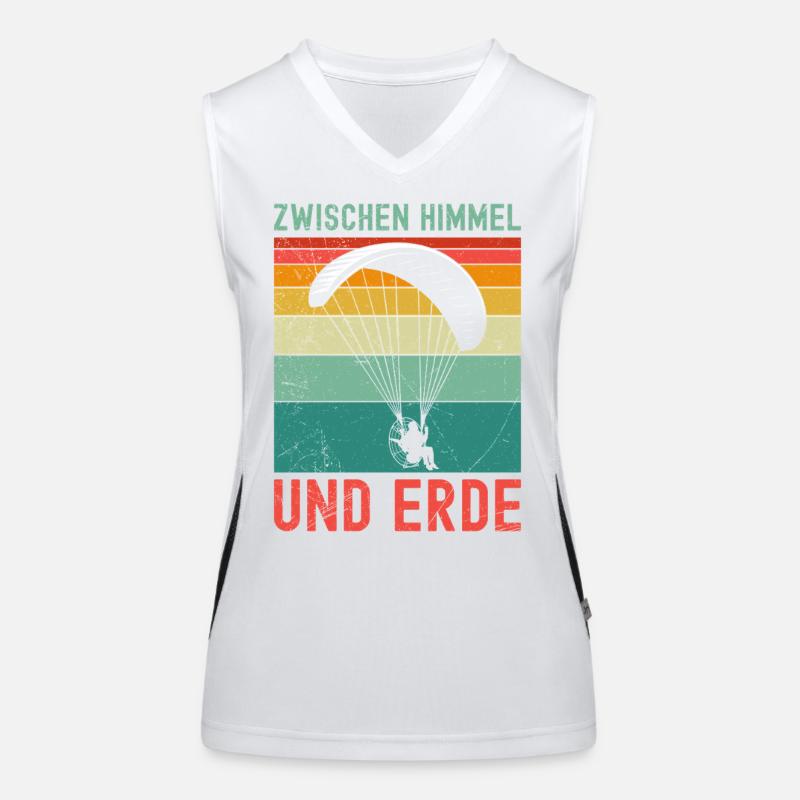 Paramotor ZWISCHEN HIMMEL UND ERDE Lustiges Funktionelles Kontrast-Tank Top für Frauen