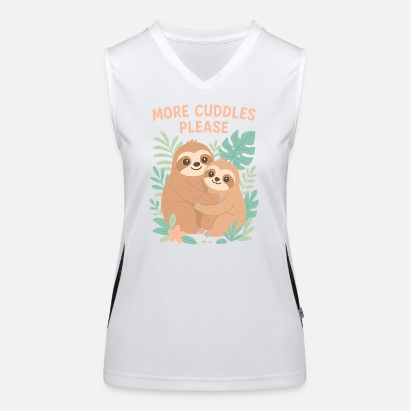 Cute Sloths: More Cuddles Please Design Women's Functional Contrast Tank Top
