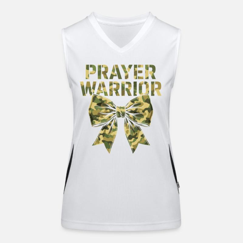 Camo Coquette Prayer Warrior Christian Women's Functional Contrast Tank Top