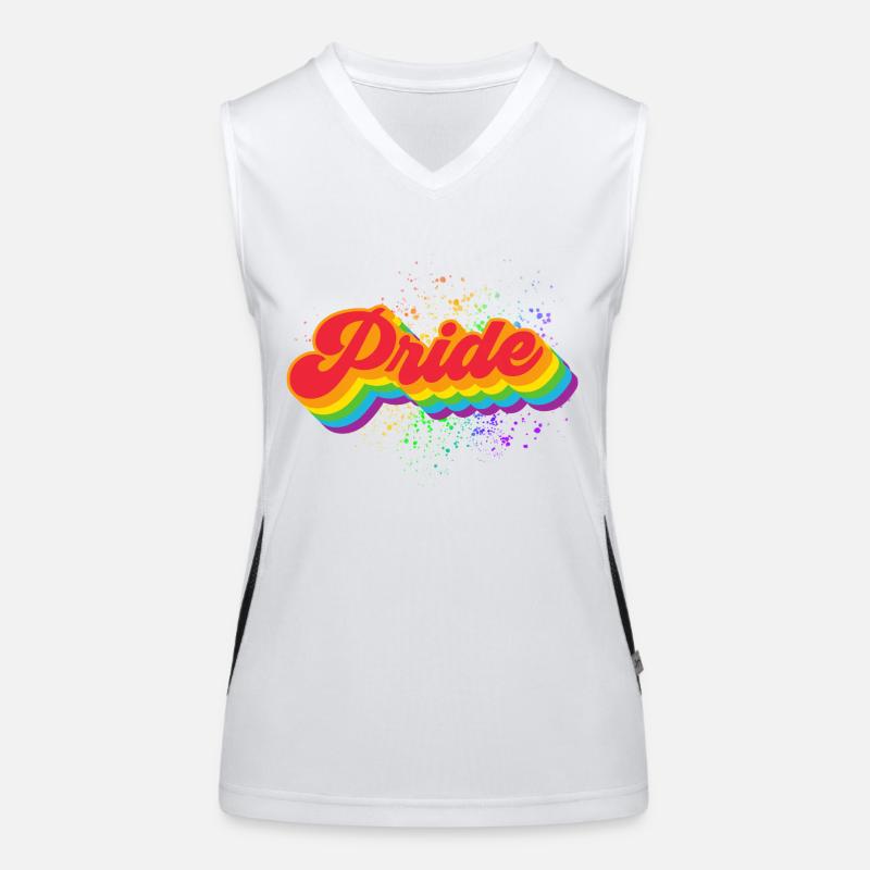 Pride Regenbogenwelle Funktionelles Kontrast-Tank Top für Frauen