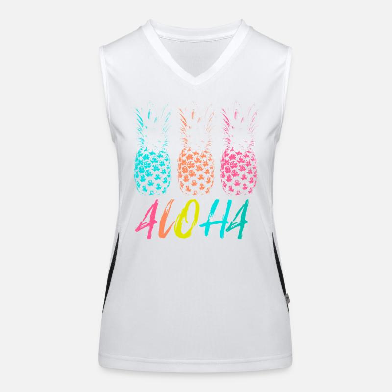 Trio Aloha Ananas de Vacances à Hawaï Débardeur respirant contrasté Femme