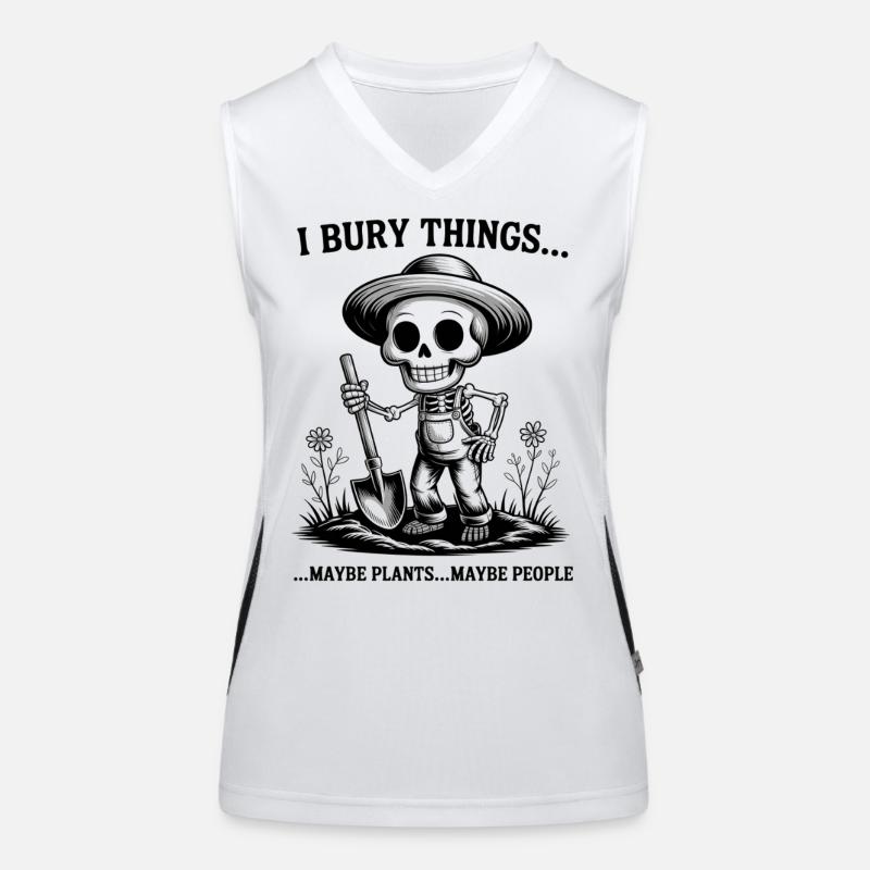 Skeleton Gardener: I Bury Things Women's Functional Contrast Tank Top