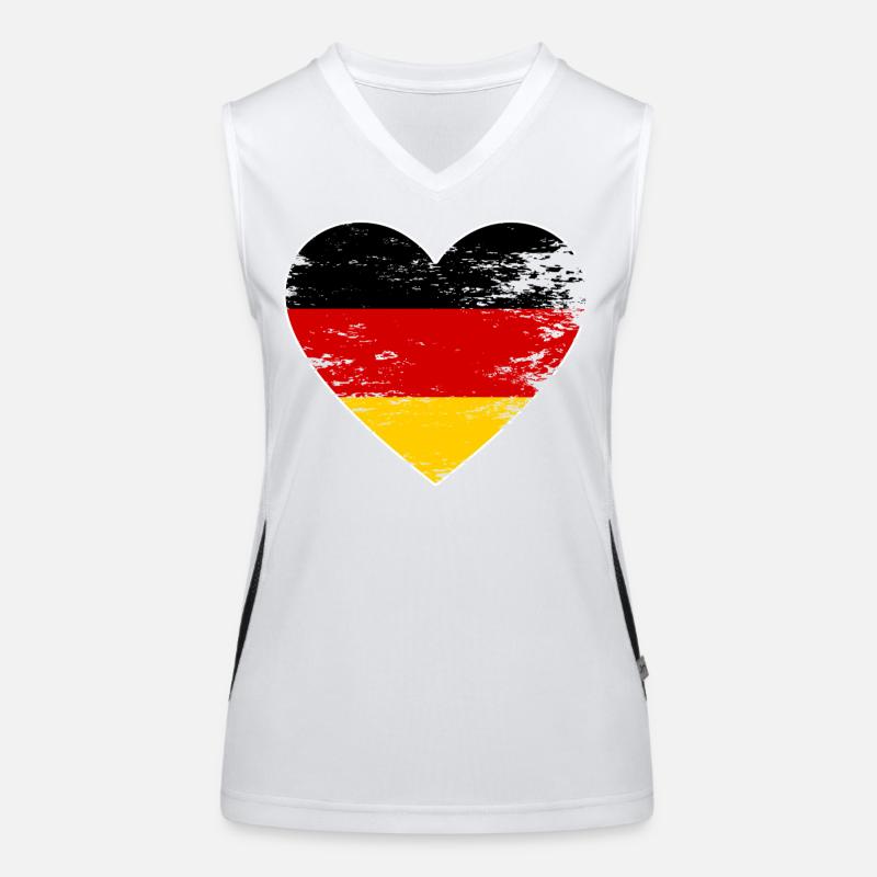 Drapeau du cœur Allemagne Débardeur respirant contrasté Femme