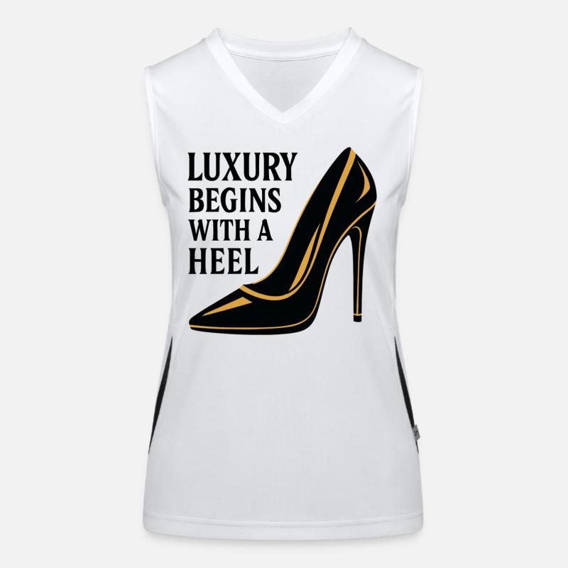 Luxury High Heel – Noble Gold Design Saying Women's Functional Contrast Tank Top
