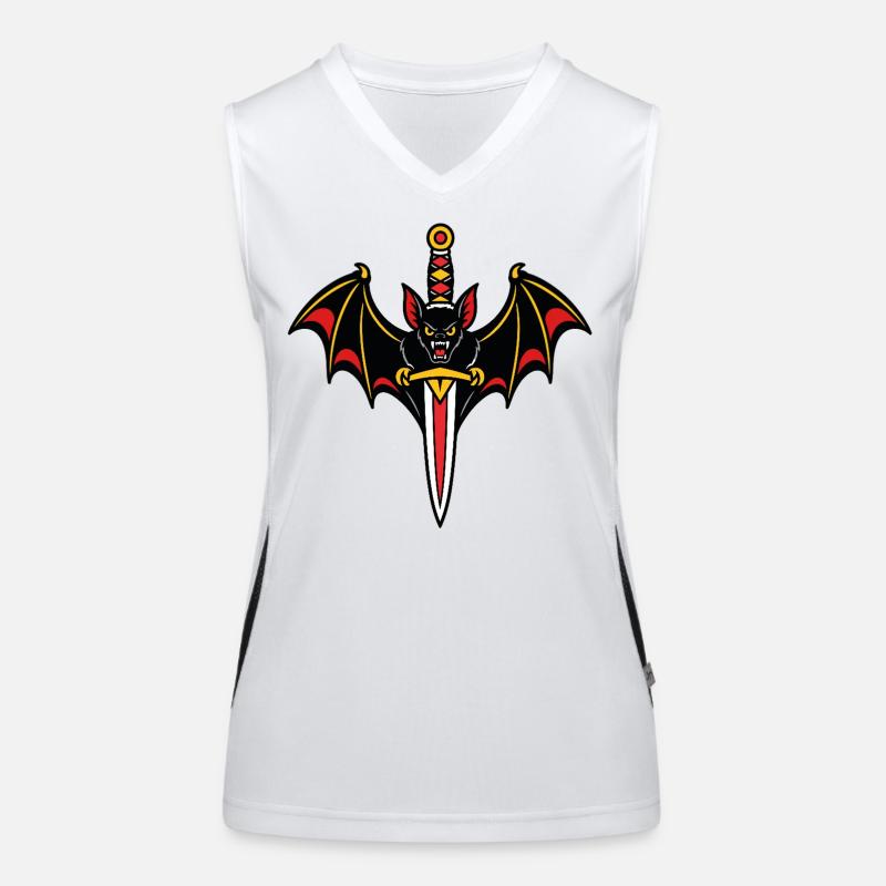 Fledermausdolch-Tattoo dunkel Funktionelles Kontrast-Tank Top für Frauen