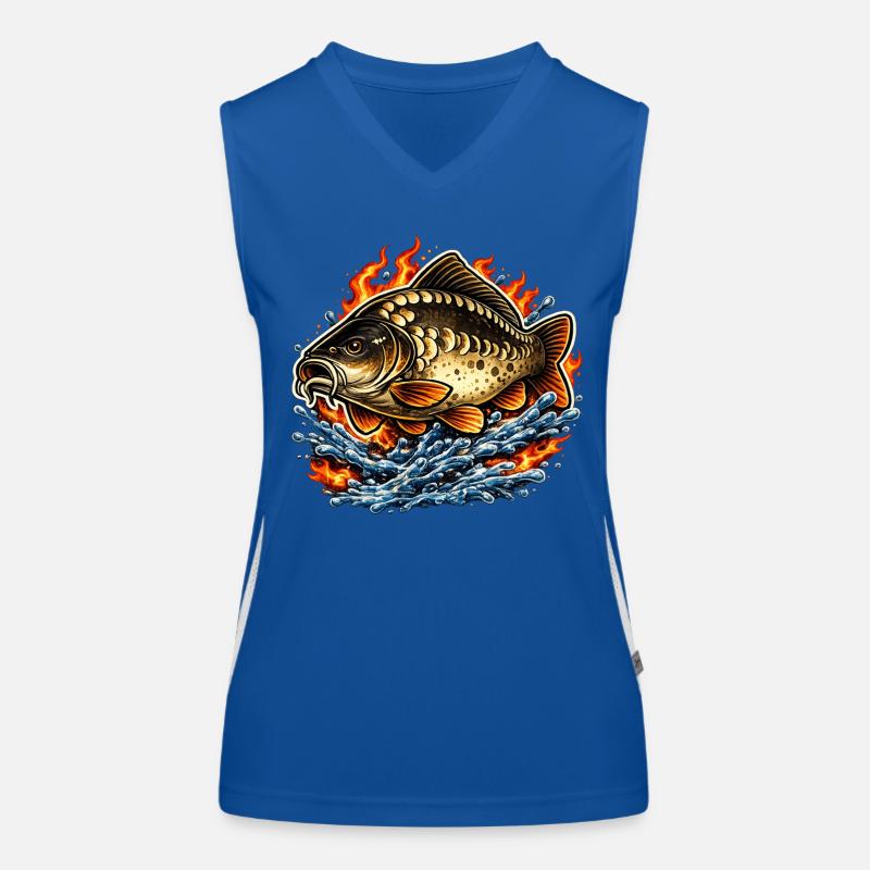 Spiegelkarpfen Funktionelles Kontrast-Tank Top für Frauen