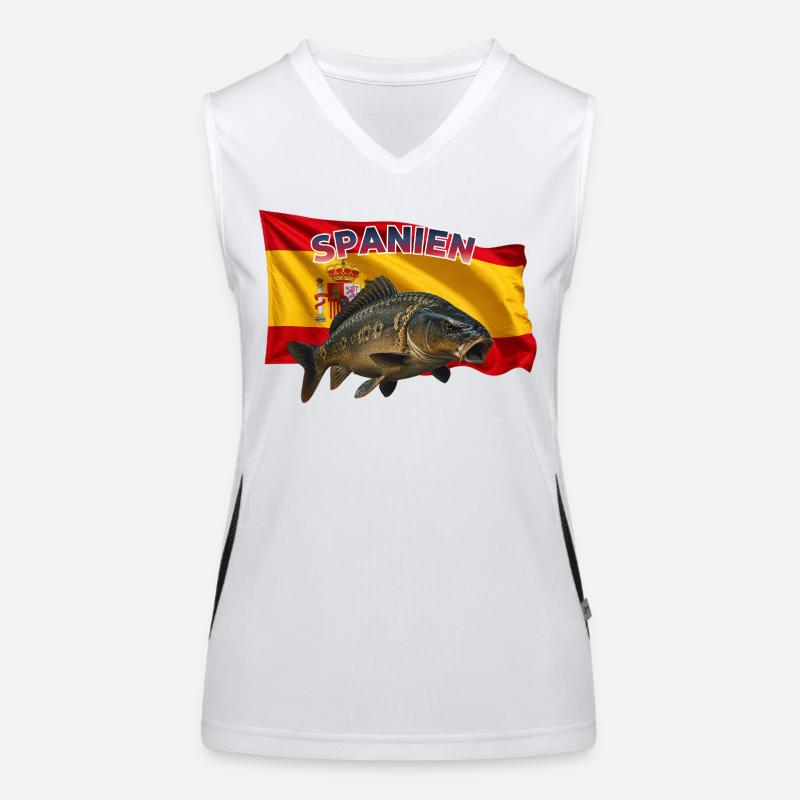Karpfen Angeln Spanien - Angel Design Funktionelles Kontrast-Tank Top für Frauen