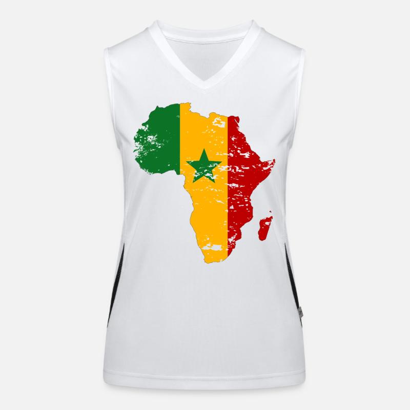 Senegal_Flagge_Afrika_used Débardeur respirant contrasté Femme