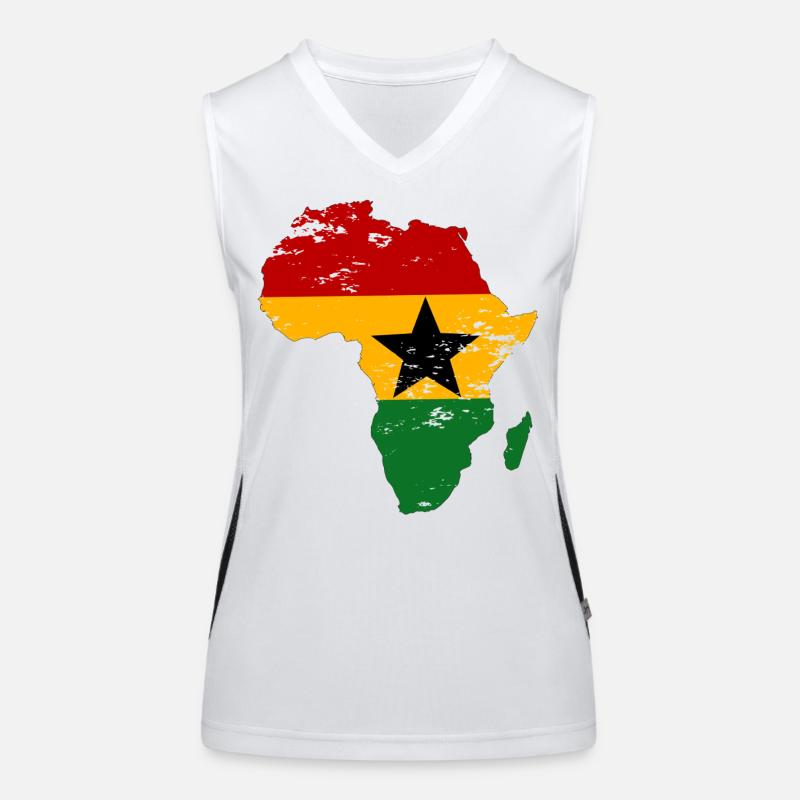 Drapeau du Ghana Afrique utilisé Débardeur respirant contrasté Femme