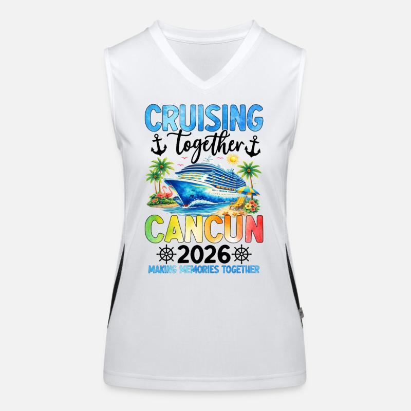 Family Vacation Cancun 2026 Funktionelles Kontrast-Tank Top für Frauen