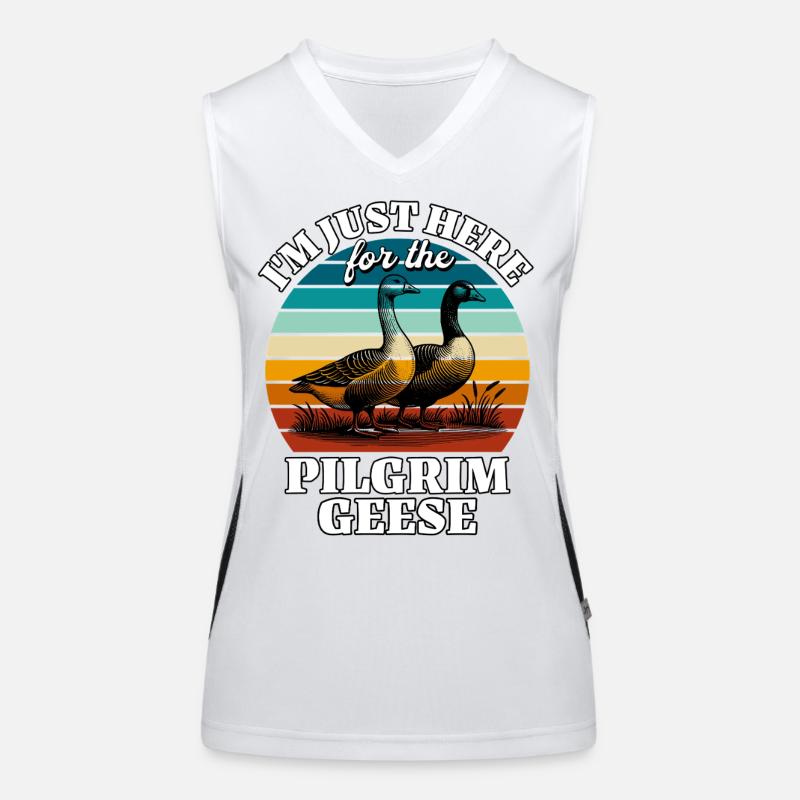 Funny Pilgrim Goose Sayings Women's Functional Contrast Tank Top