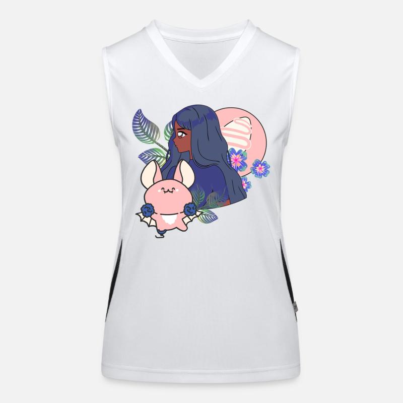 Kawaii Bat & Magical Prosthetic Women's Functional Contrast Tank Top