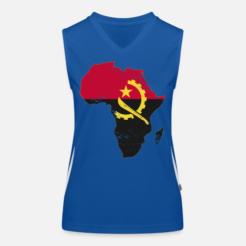 Angola Flagge Afrika Funktionelles Kontrast-Tank Top für Frauen