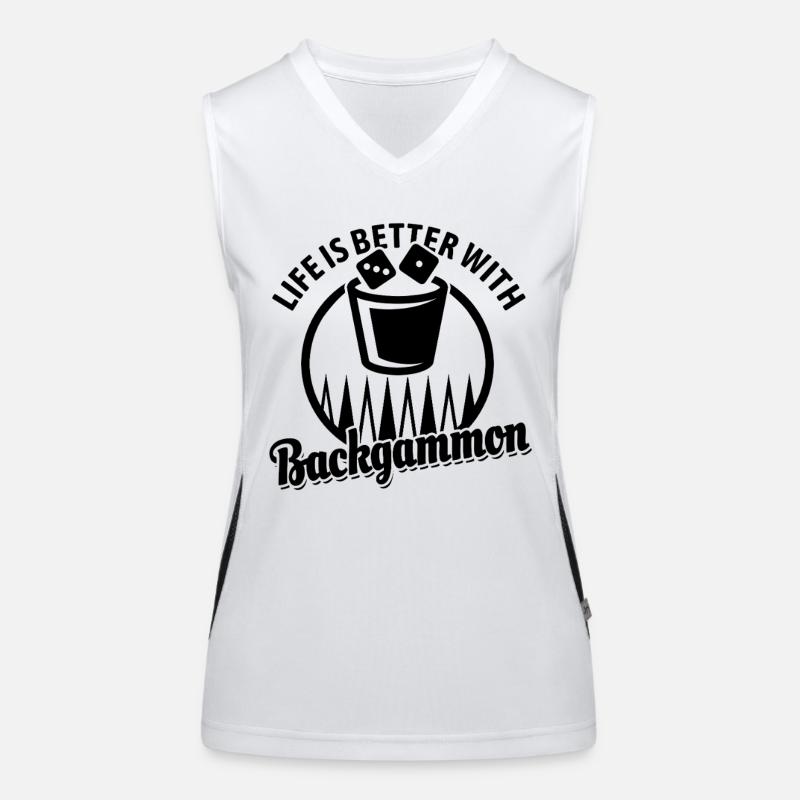 Backgammon | Board Game | Gift Women's Functional Contrast Tank Top