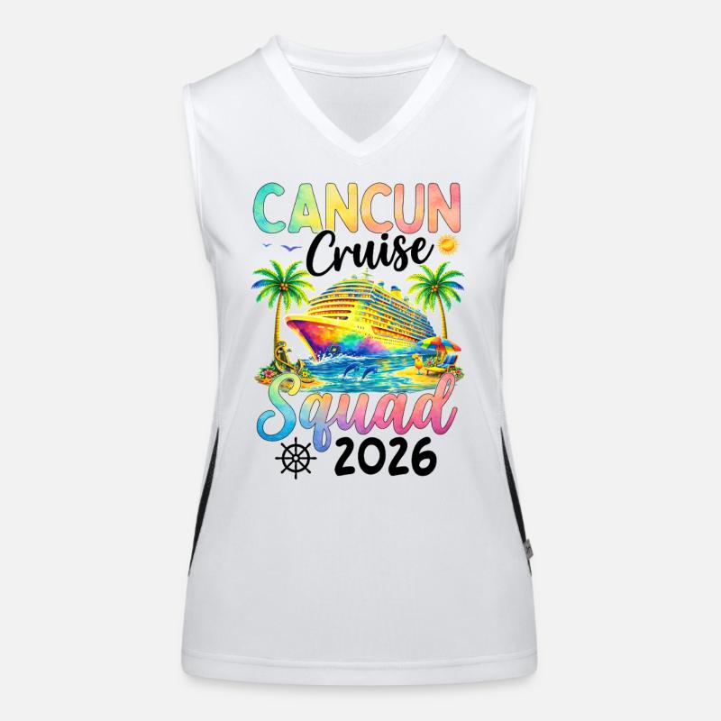 Équipe de croisière de Cancún 2026 Débardeur respirant contrasté Femme