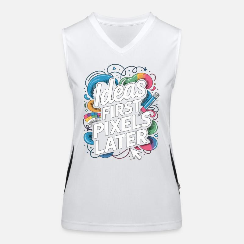 Graphic Designer Ideas First Pixels Visual Artist Funktionelles Kontrast-Tank Top für Frauen