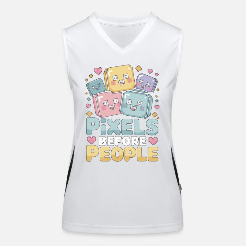 Graphic Designer Pixels Before Branding Designer Funktionelles Kontrast-Tank Top für Frauen