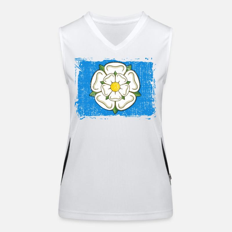 Yorkshire Rose Flag Nord de l’Angleterre Royaume-Uni Débardeur respirant contrasté Femme