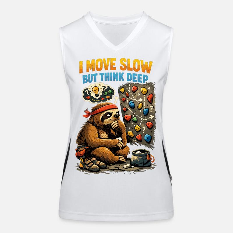 Sloth Bouldering – Comic Climbing Shirt Women's Functional Contrast Tank Top