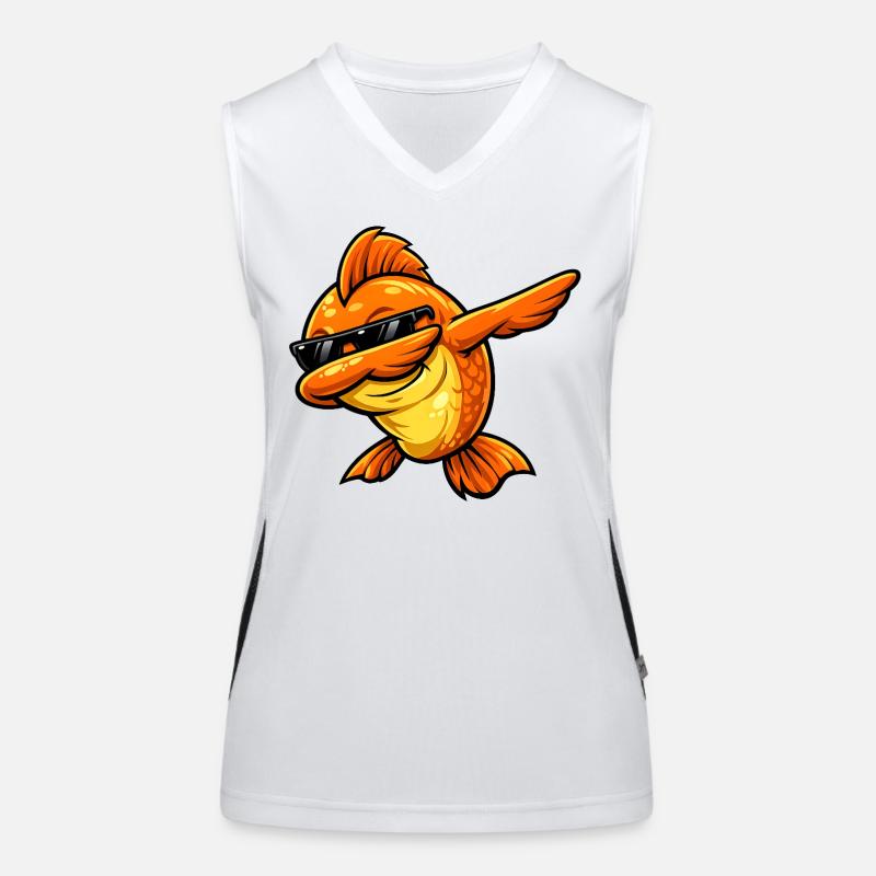 Dabbing Goldfisch Funktionelles Kontrast-Tank Top für Frauen