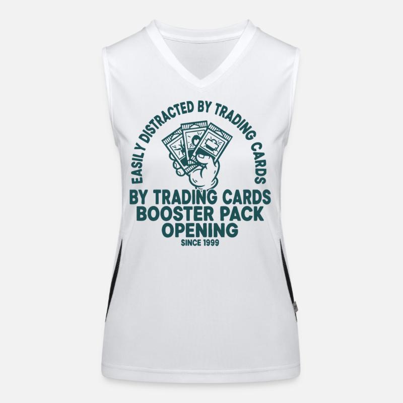 Easily Distracted By Trading Cards Booster Pack Funktionelles Kontrast-Tank Top für Frauen