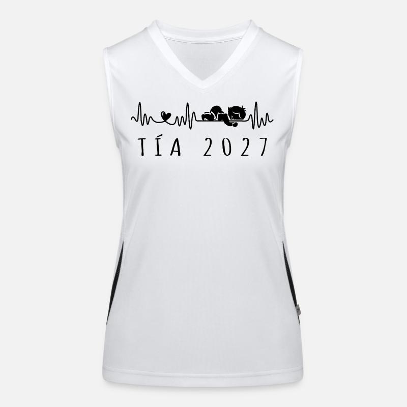 Tía 2027 Latido del Corazón Anuncio Embarazo Funktionelles Kontrast-Tank Top für Frauen