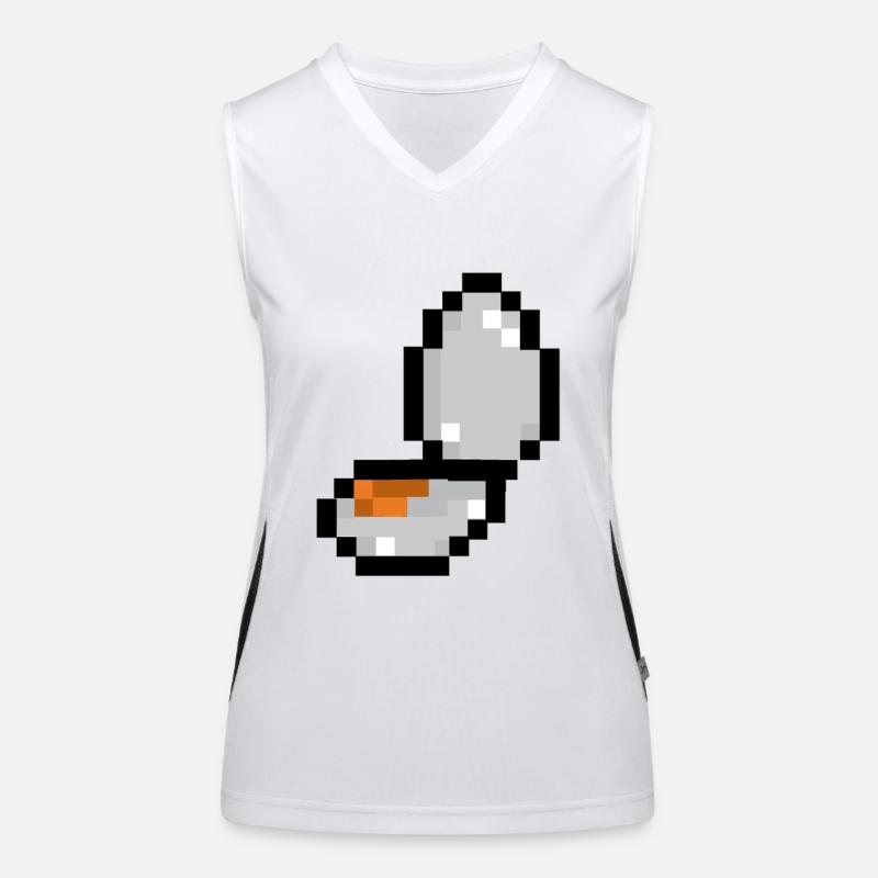pixel egg - Women's Functional Contrast Tank Top - white/black