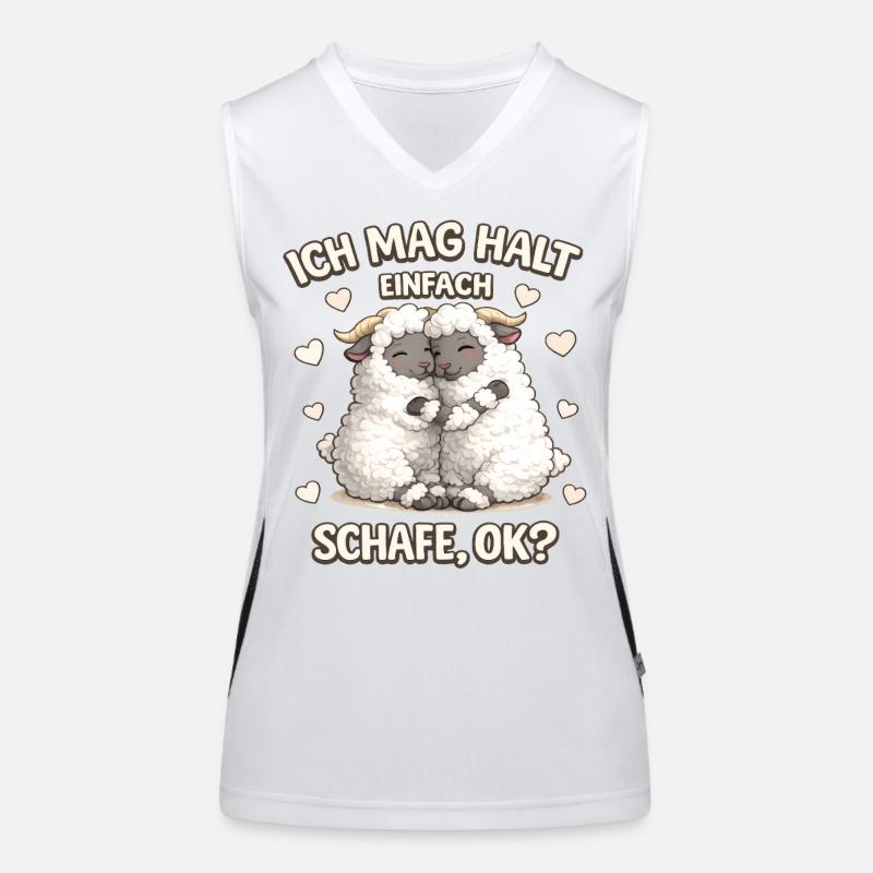 Ich Mag Halt Einfach Walliser Schwarznasenschaf Funktionelles Kontrast-Tank Top für Frauen