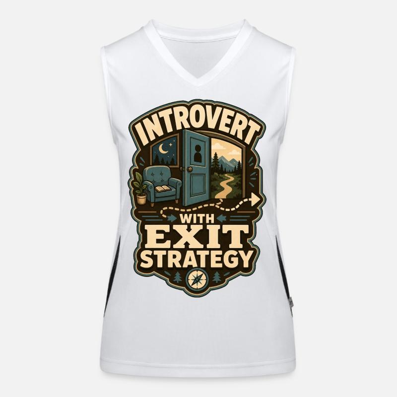 Introvert With Exit Strategy Funktionelles Kontrast-Tank Top für Frauen