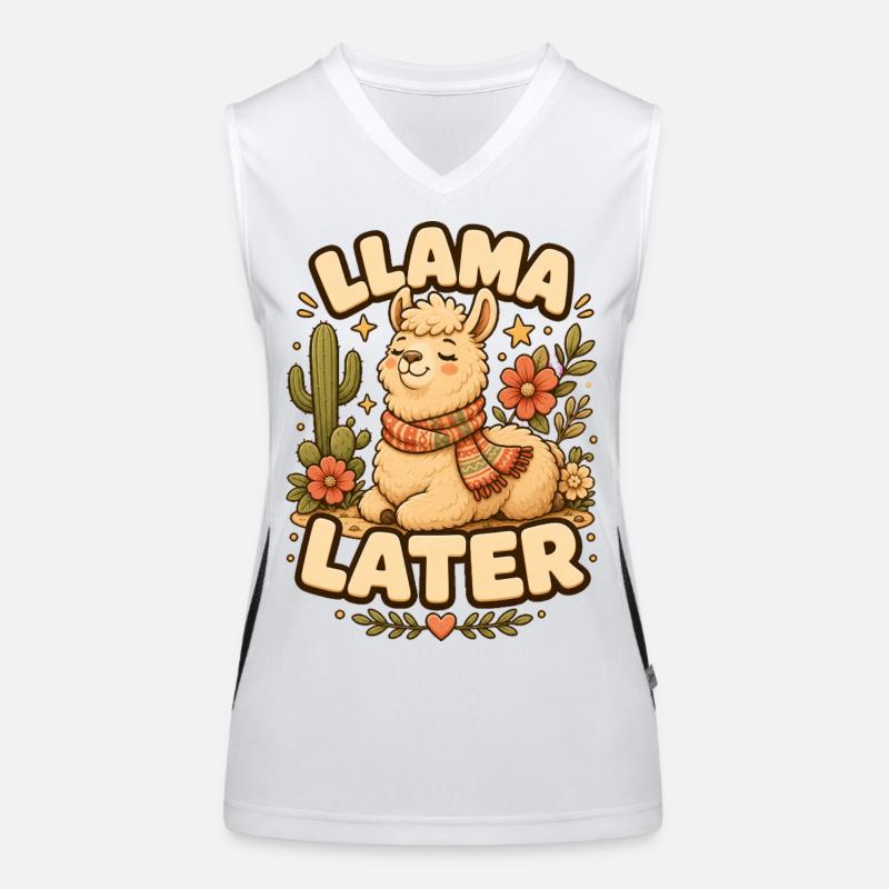 Llama Later Lama Funktionelles Kontrast-Tank Top für Frauen
